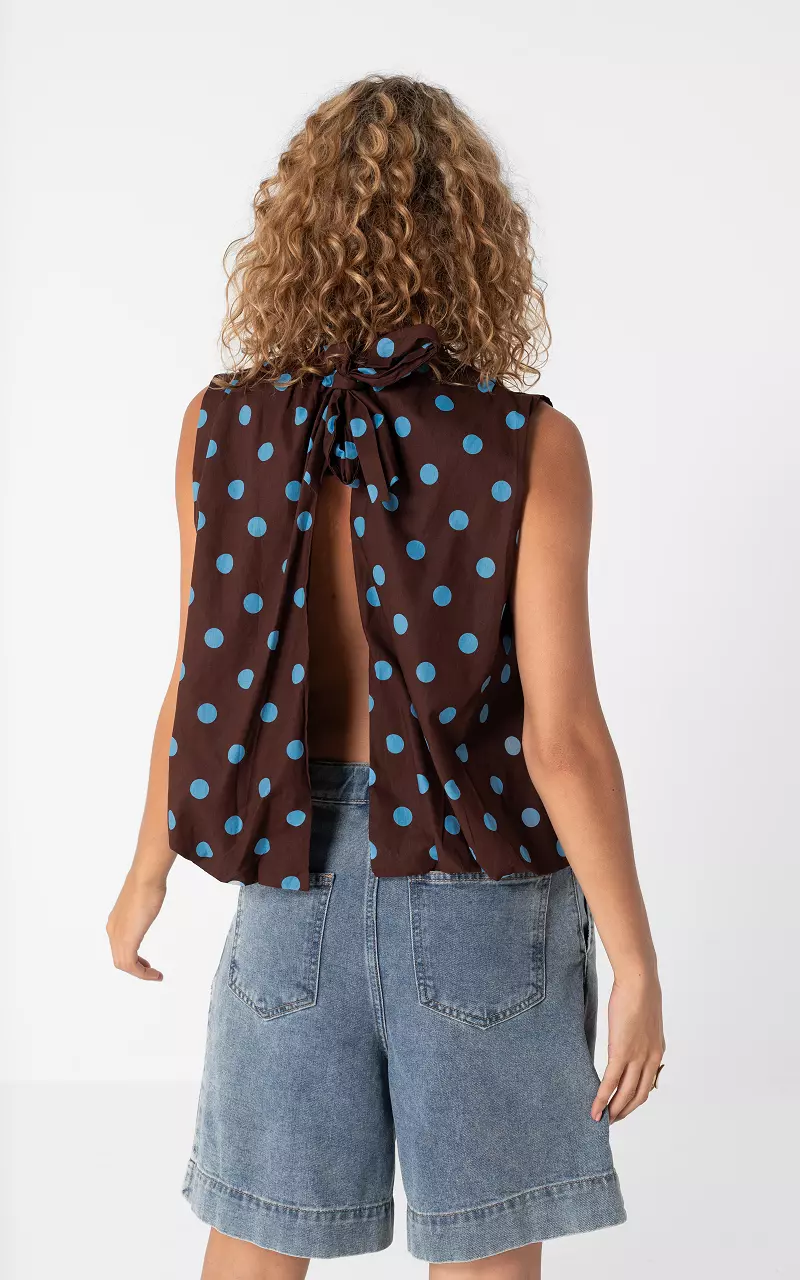 Top dos ouvert Marron Bleu