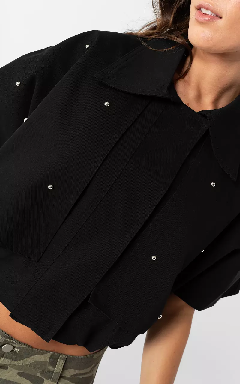 Jacke mit Nieten Schwarz