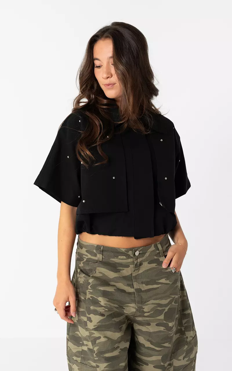 Jacke mit Nieten Schwarz