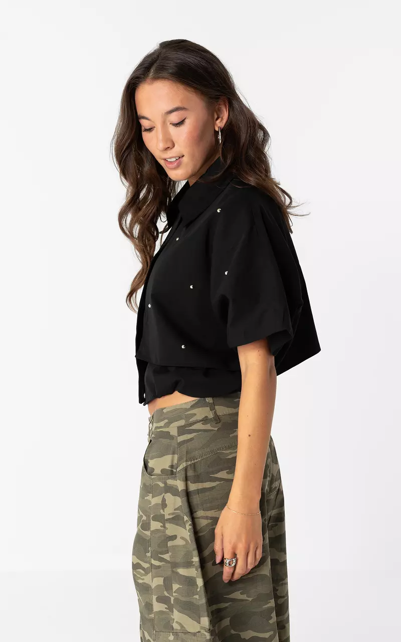 Jacke mit Nieten Schwarz