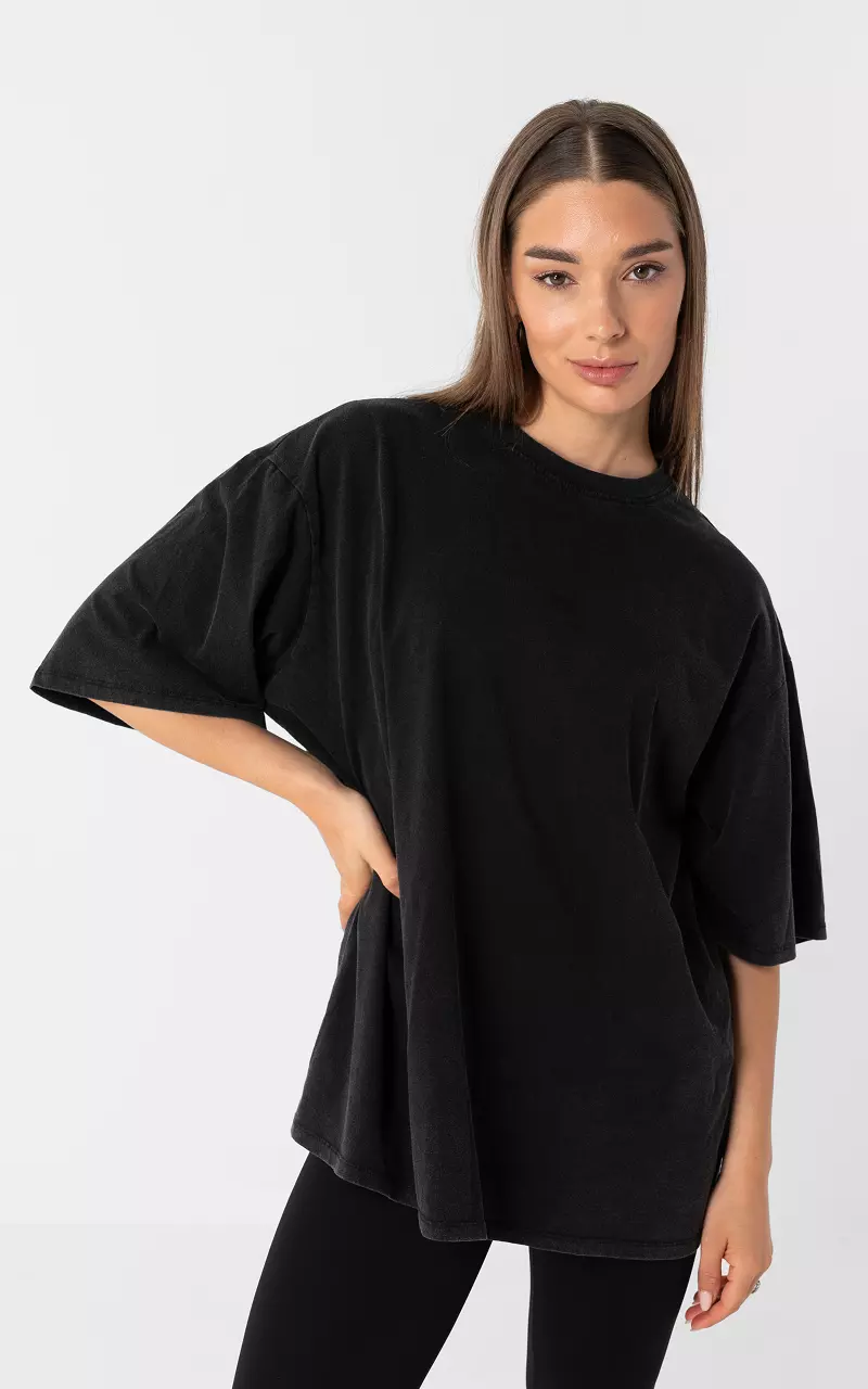 Graues Shirt mit verwaschener Optik Grau