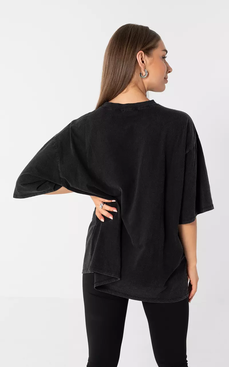 Graues Shirt mit verwaschener Optik Grau