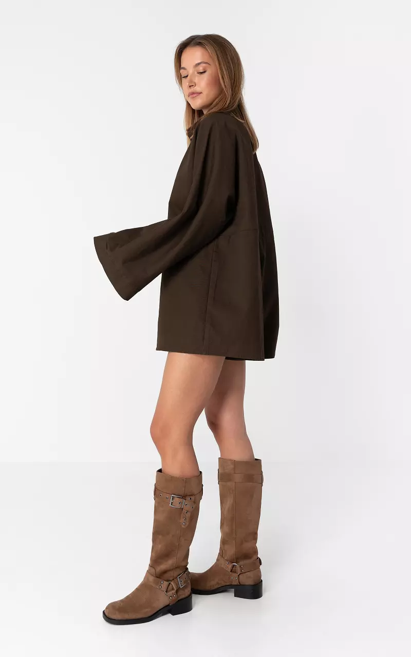 Jumpsuit mit langen Ärmeln Dunkelbraun