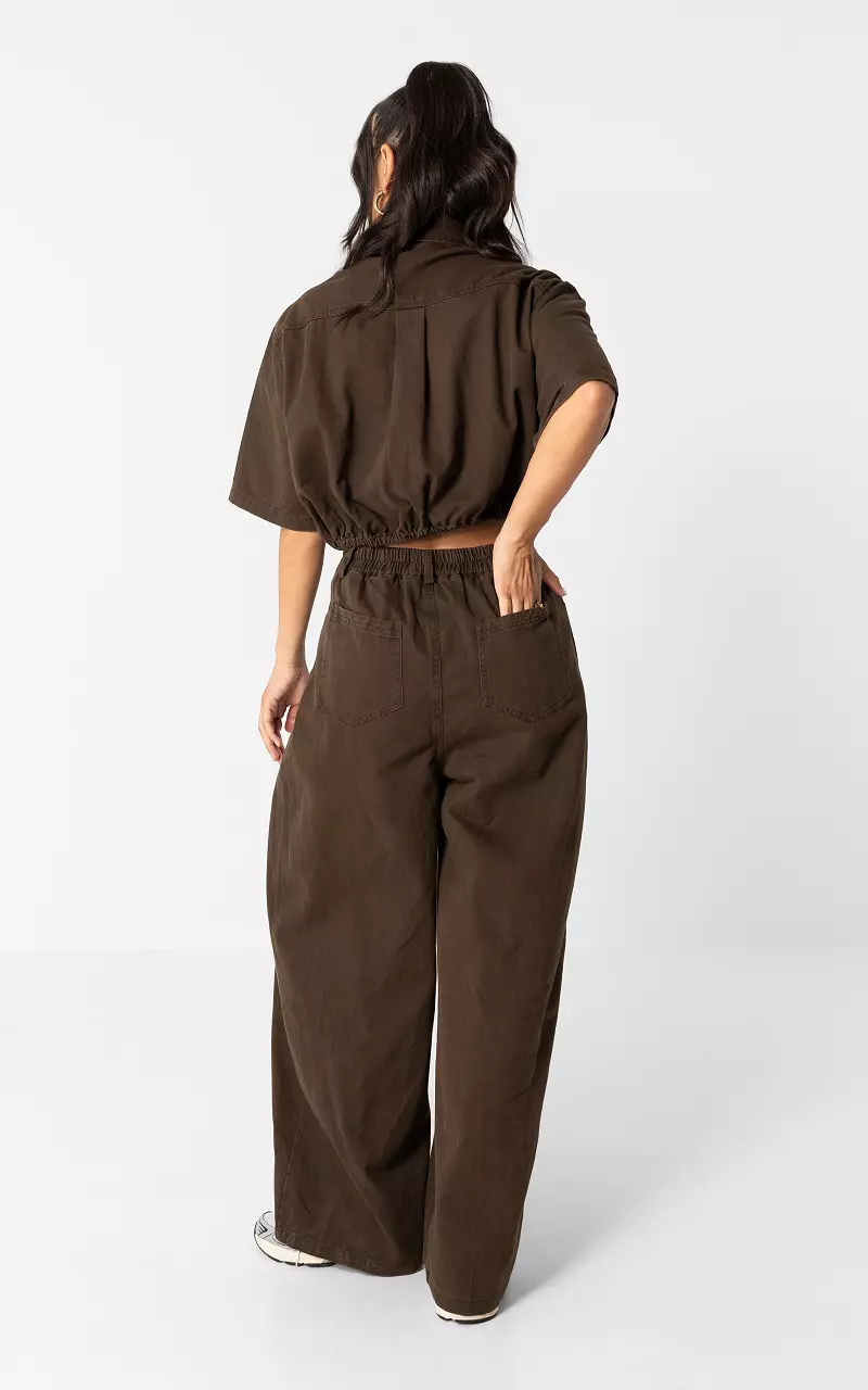 Jumpsuit mit offenem Rücken Dunkelbraun