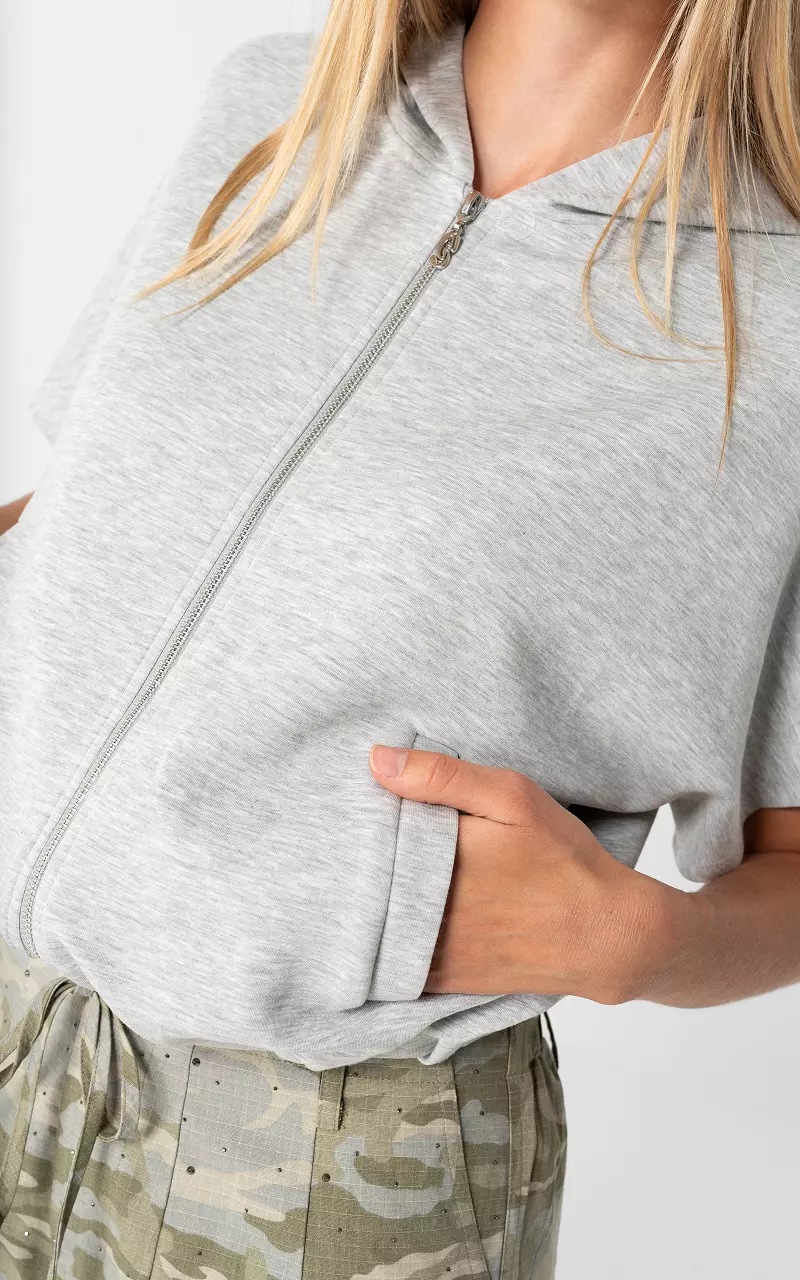 Jacke mit Kapuze Hellgrau