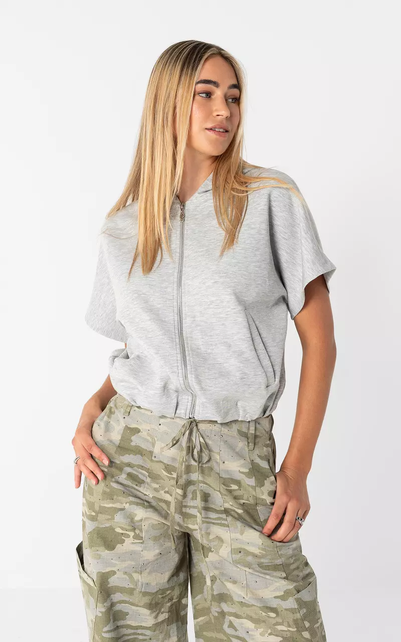 Jacke mit Kapuze Hellgrau