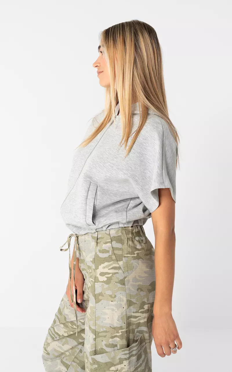 Jacke mit Kapuze Hellgrau