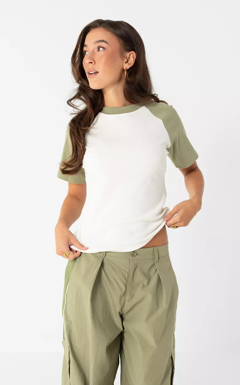 Stretch Shirt Weiß Kaki