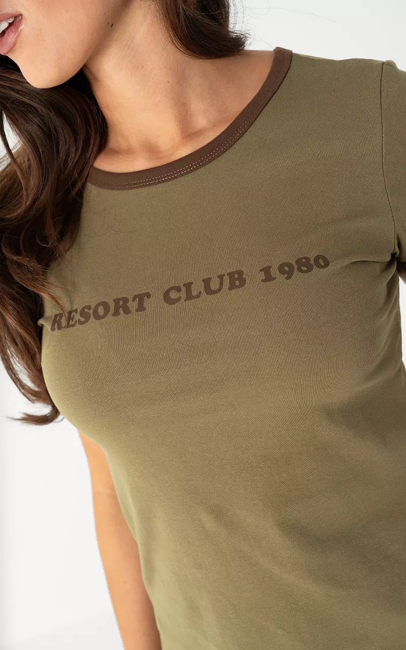 Resort T-Shirt Kaki Dunkelbraun