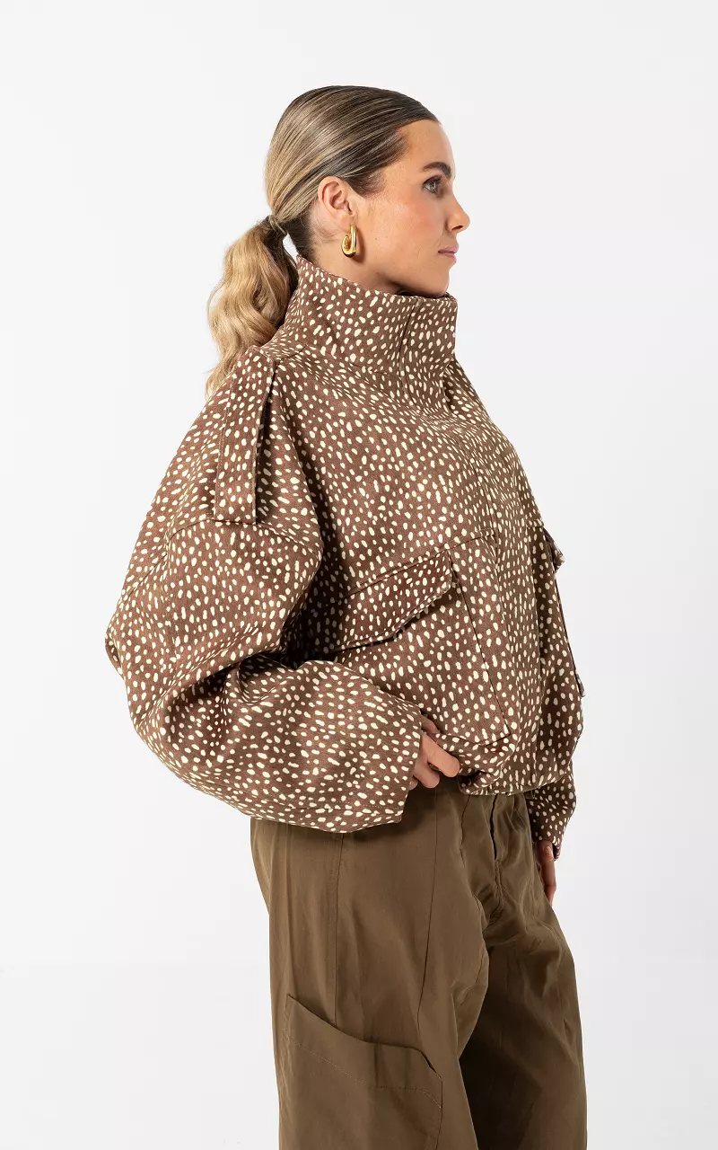 Jacke mit Muster Braun Weiß