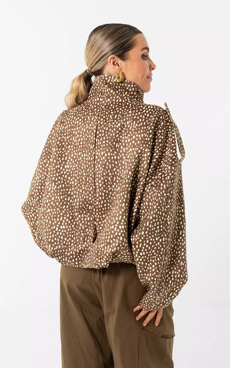 Jacke mit Muster Braun Weiß