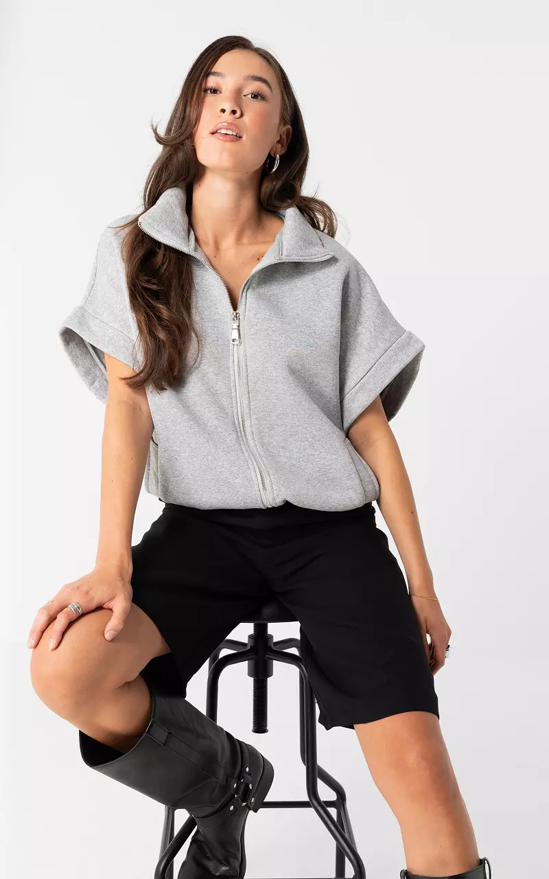 Jacke mit hohem Kragen Dunkelgrau