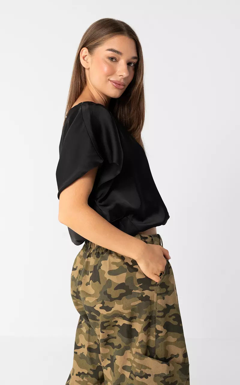 Satin top Black
