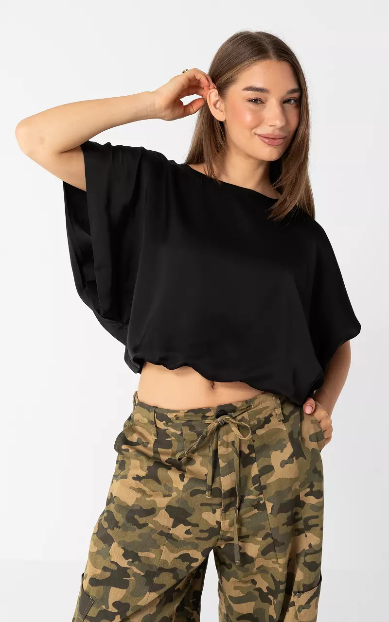 Satin top Black