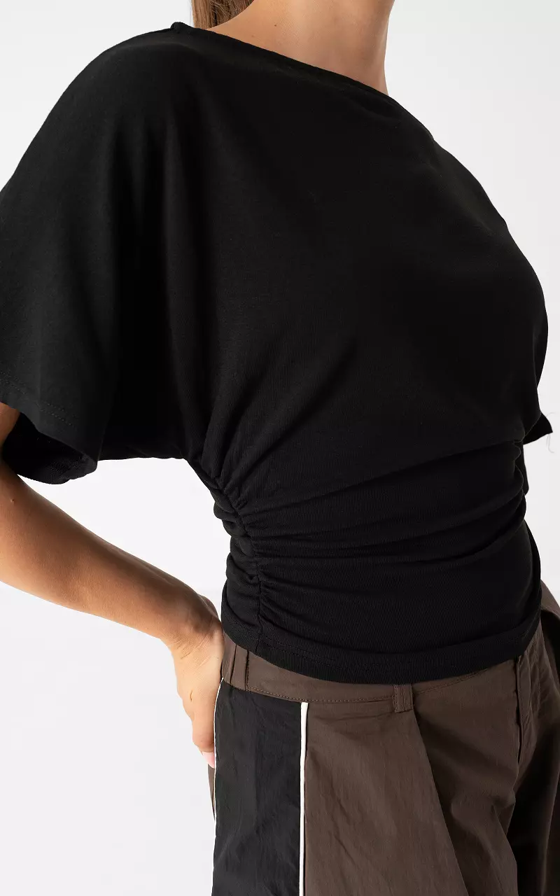 Tailliertes Top Schwarz