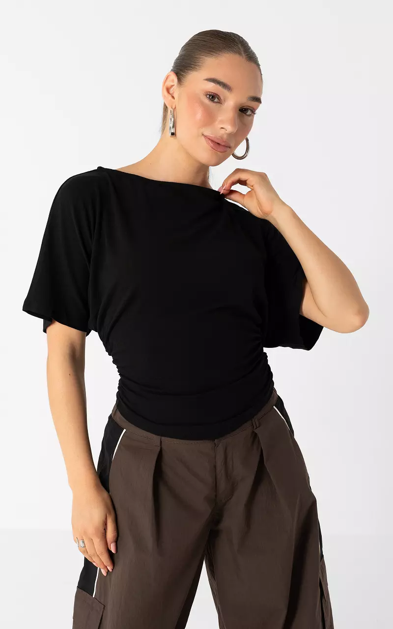 Tailliertes Top Schwarz
