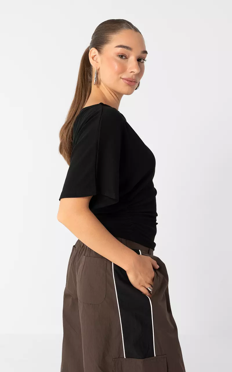 Tailliertes Top Schwarz