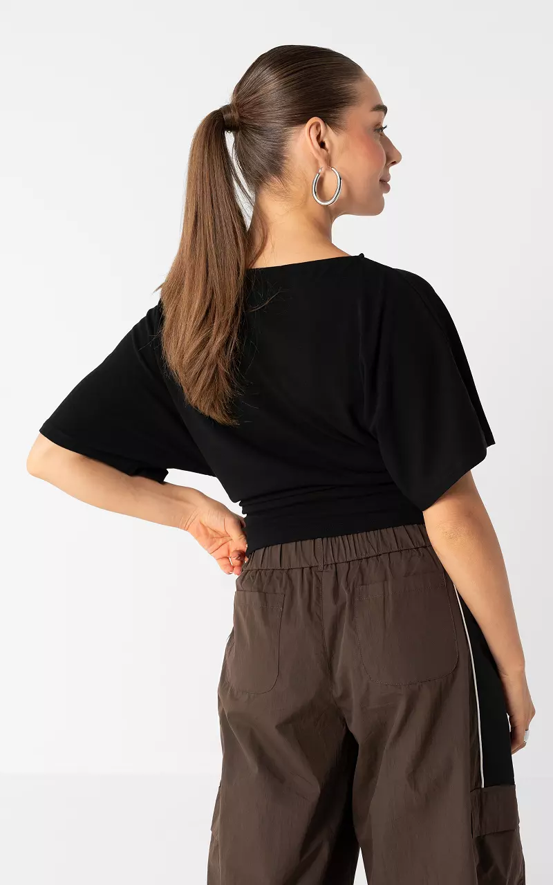 Tailliertes Top Schwarz