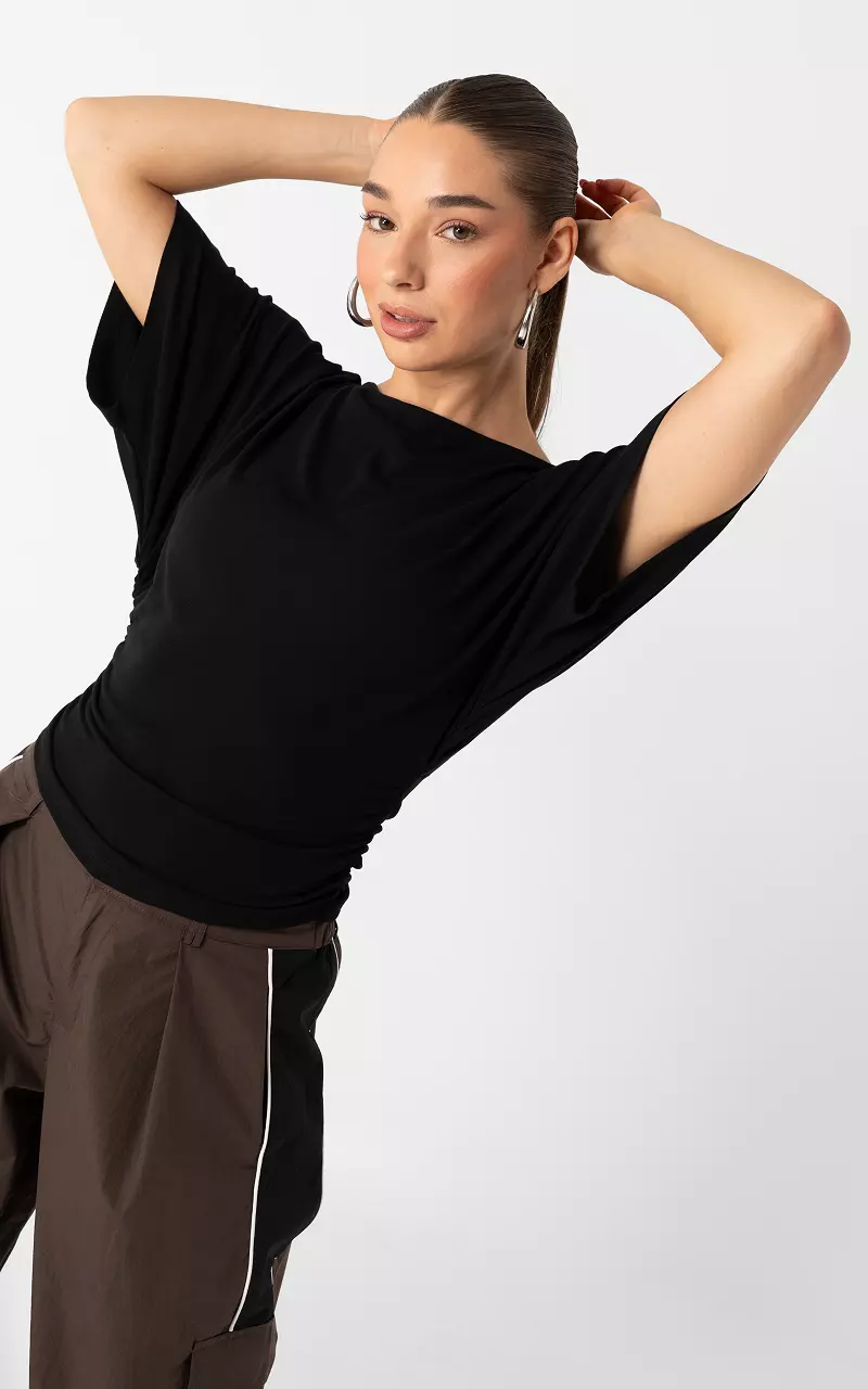 Tailliertes Top Schwarz