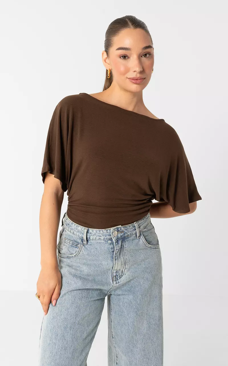 Tailliertes Top Dunkelbraun