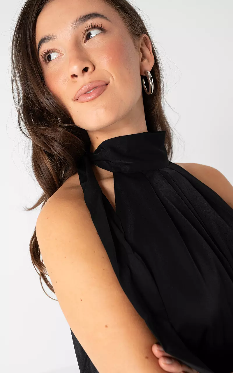 Cropped Haltertop Schwarz