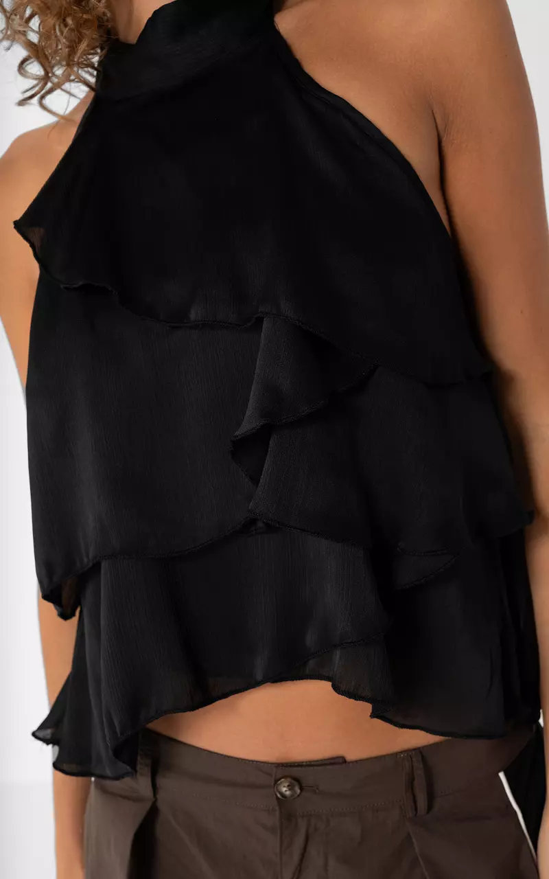 Layered halter top Black
