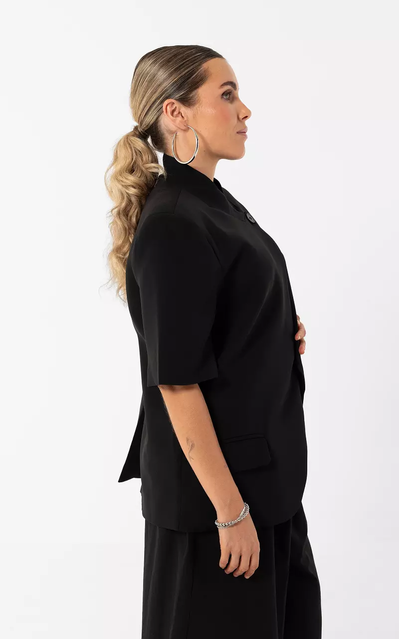 Short Sleeve Blazer Black