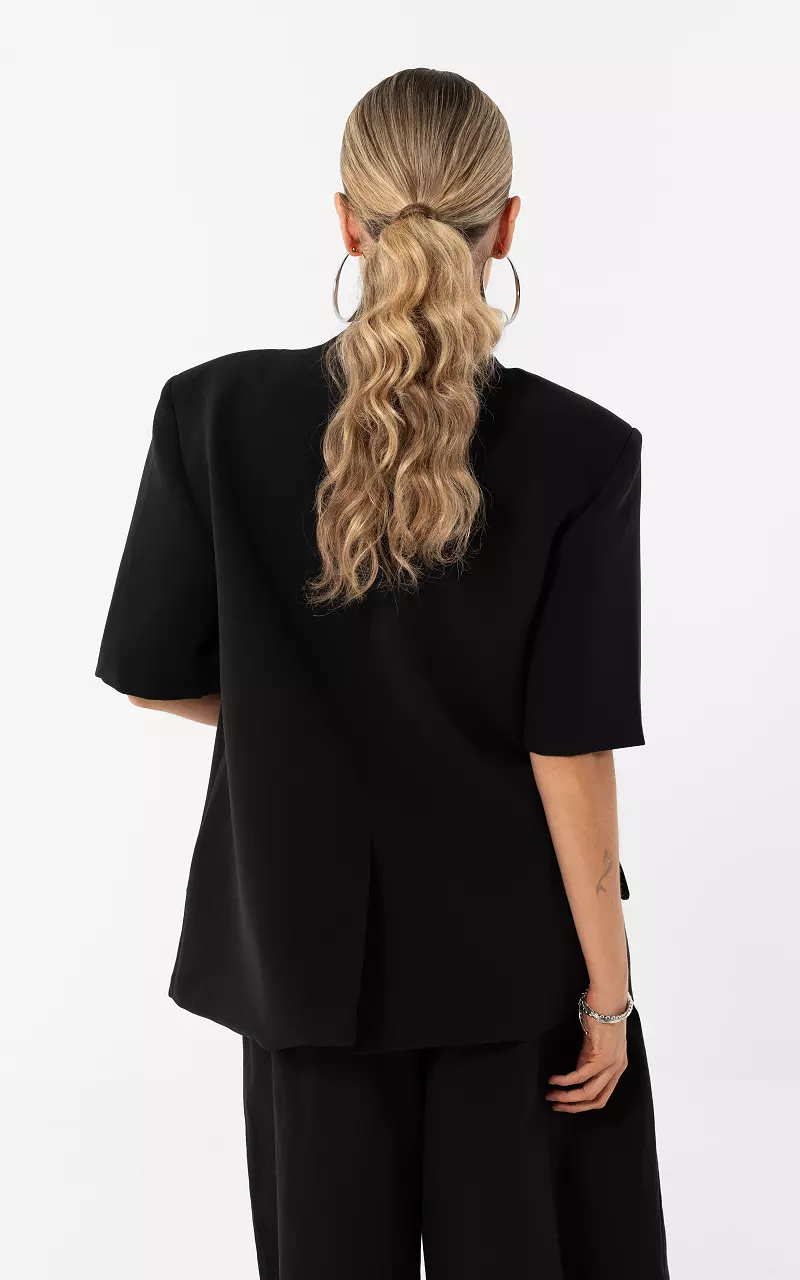 Short Sleeve Blazer Black