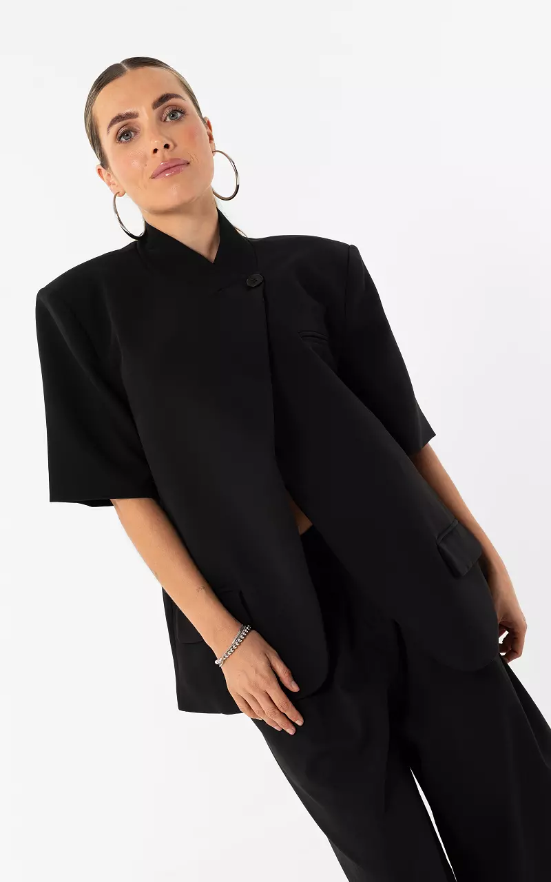 Short Sleeve Blazer Black
