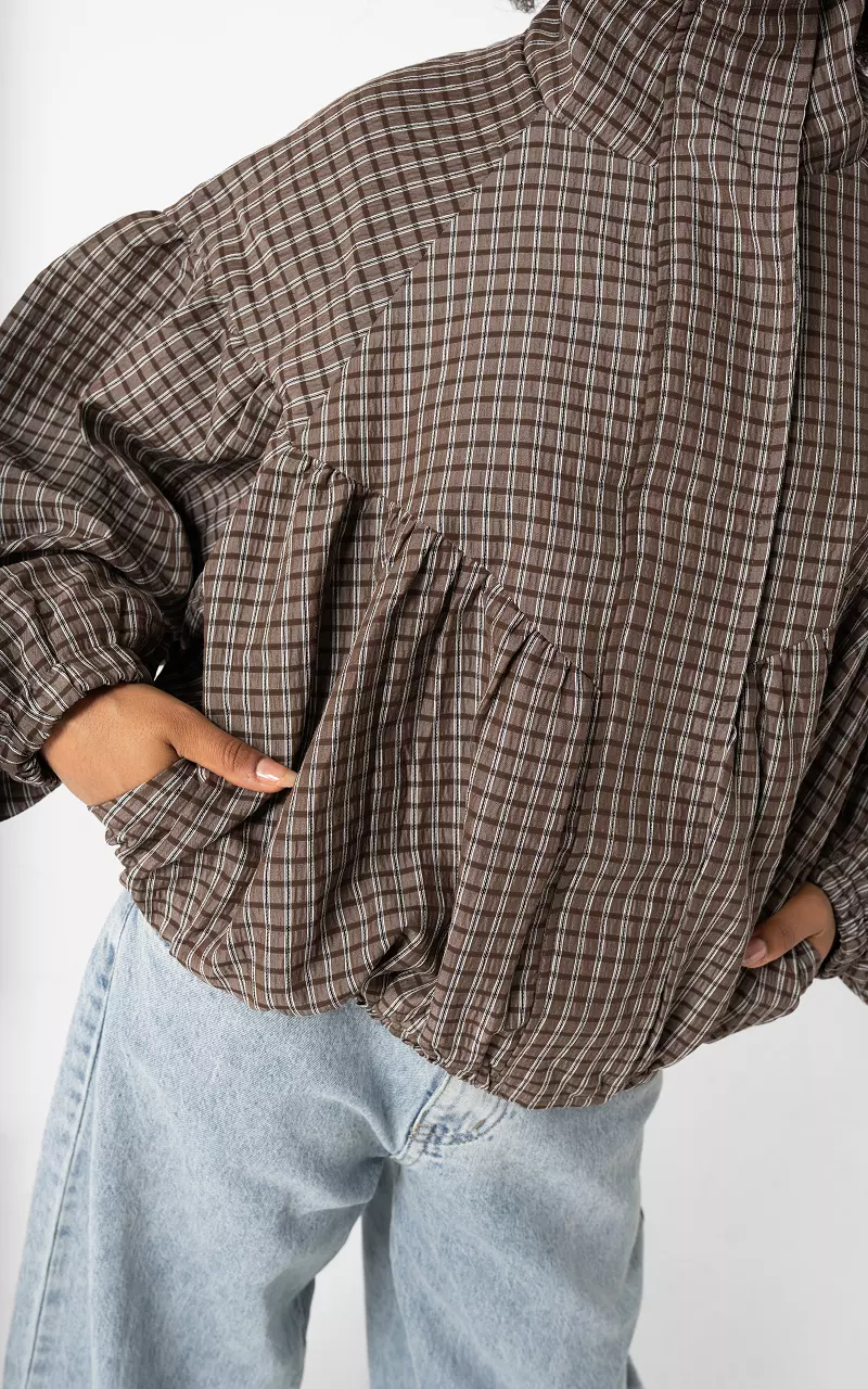 Ballon Jacke Braun Weiß