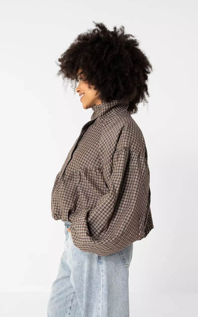 Ballon Jacke Braun Weiß