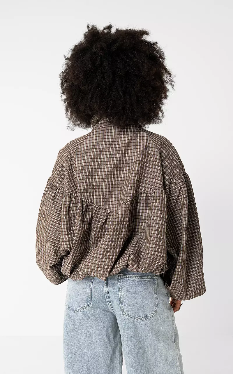 Ballon Jacke Braun Weiß