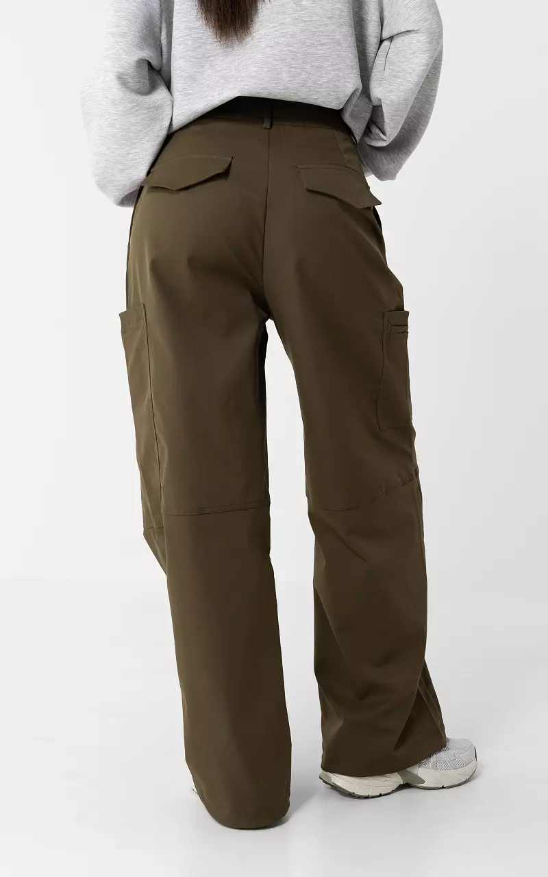 Cargohose mit Kordelzug Dunkelgrün