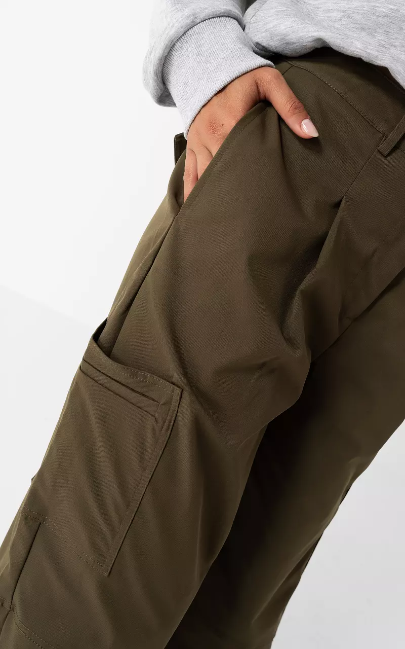 Cargohose mit Kordelzug Dunkelgrün