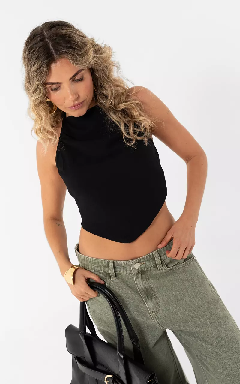 Halter tie top Black