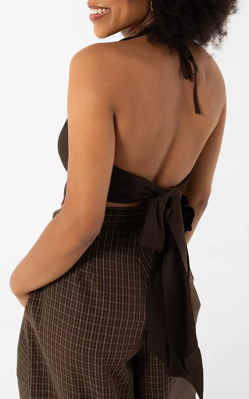 Halter tie top Dark Brown
