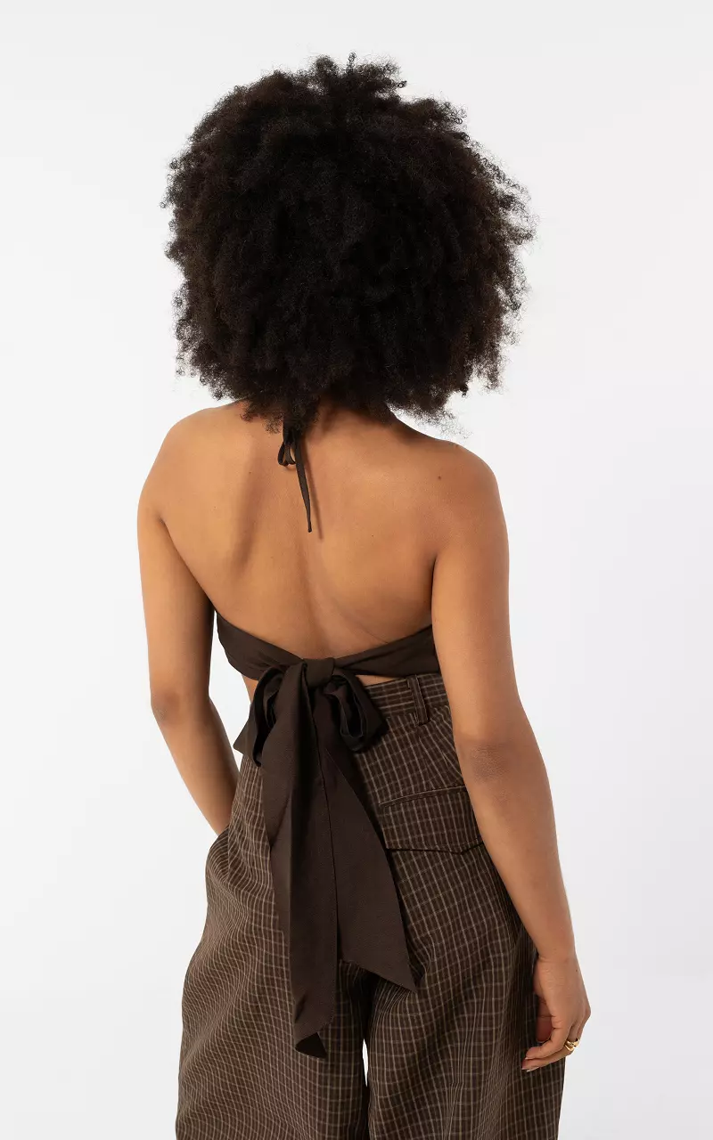 Halter tie top Dark Brown
