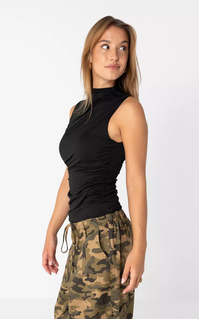 Ärmelloses Top Schwarz