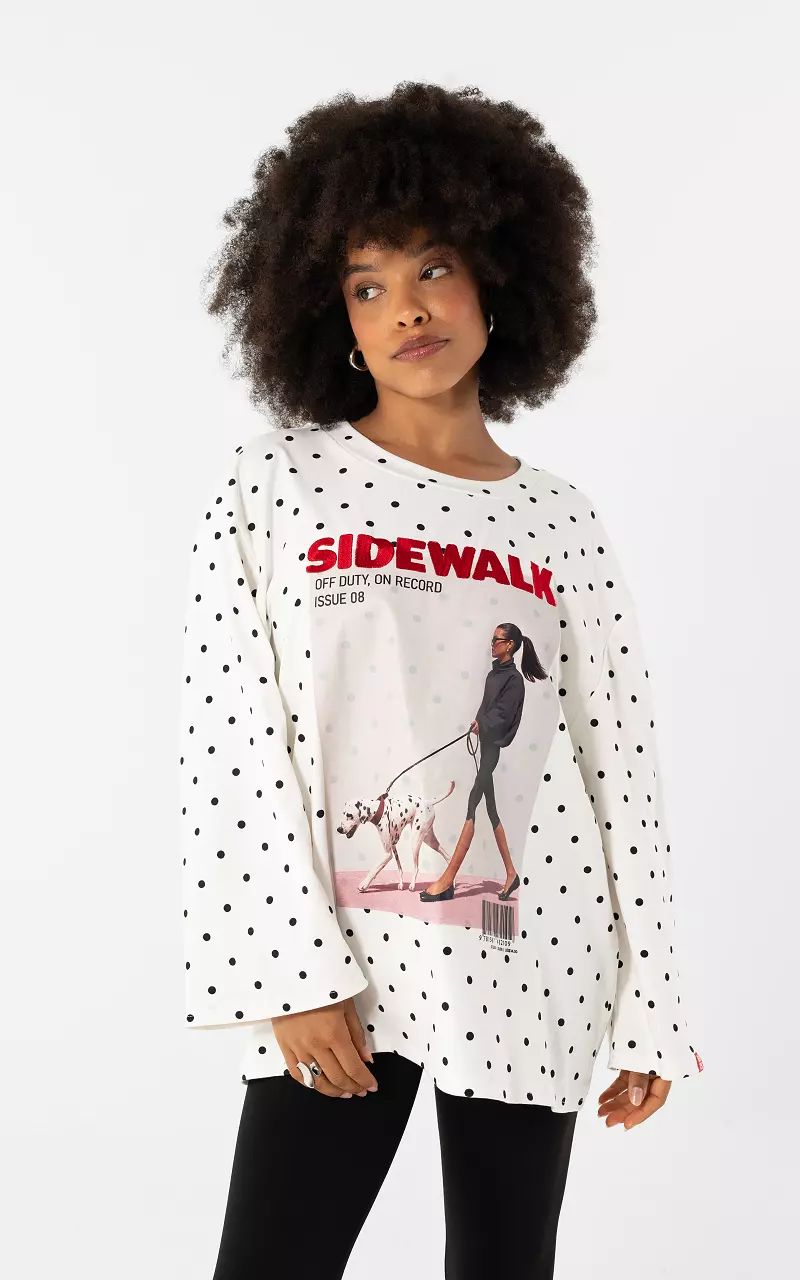 Sideway Long Sleeve White Black