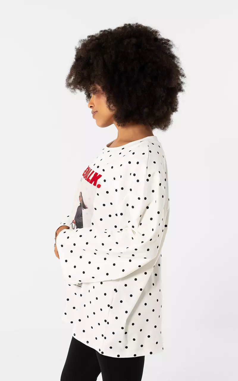 Sideway Long Sleeve White Black