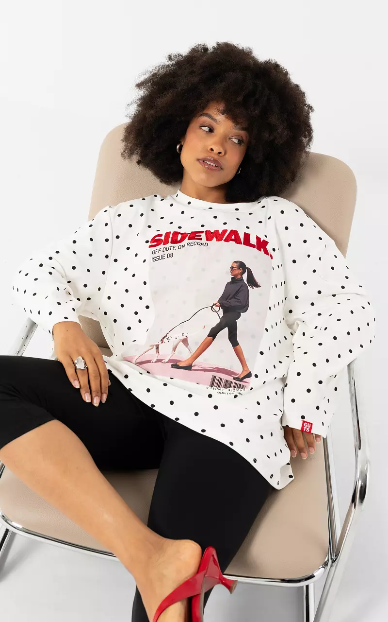 Sideway Long Sleeve White Black