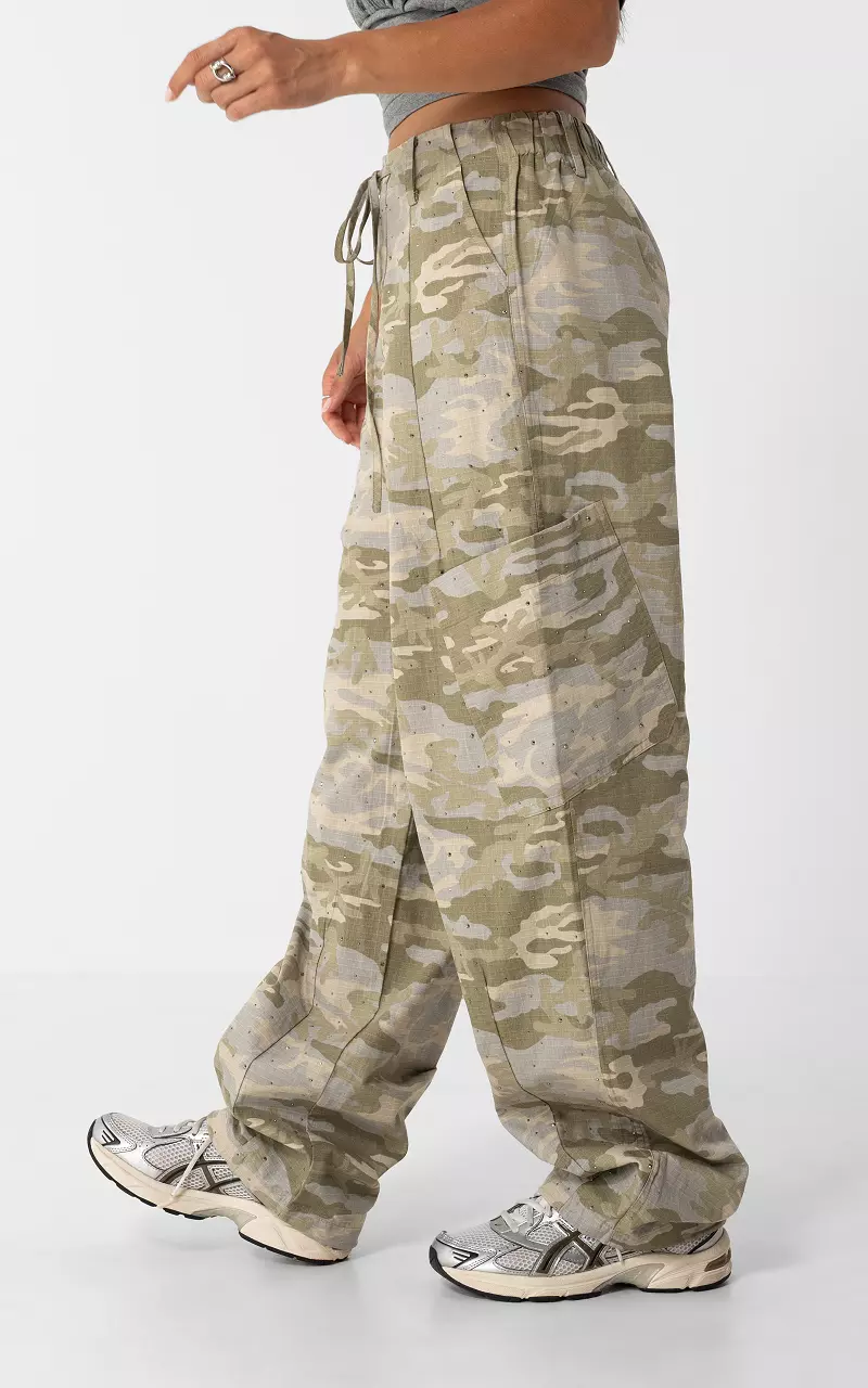 Hose mit Strasssteinen Camouflage