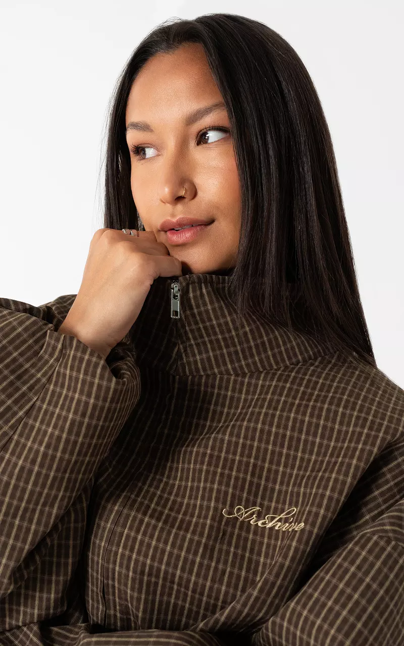 Karierte Jacke Braun Beige