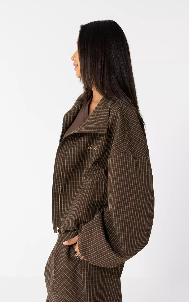 Karierte Jacke Braun Beige