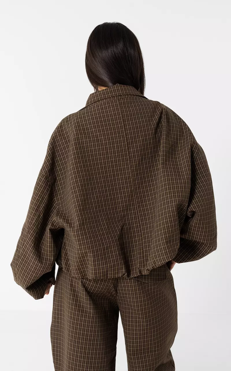 Karierte Jacke Braun Beige
