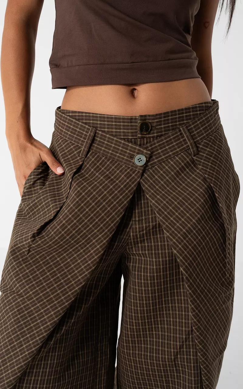 Karierte Hose Braun Beige