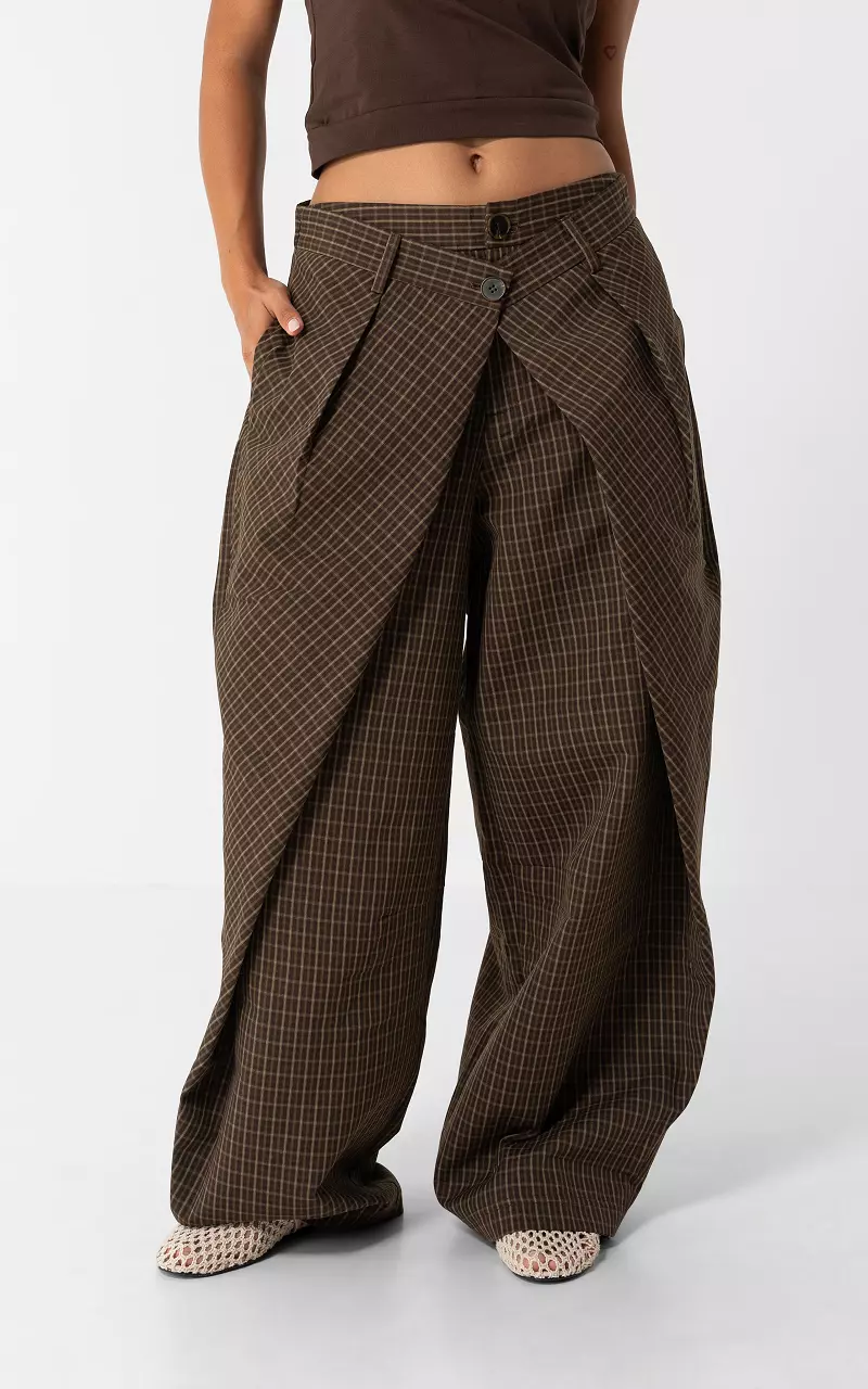 Karierte Hose Braun Beige