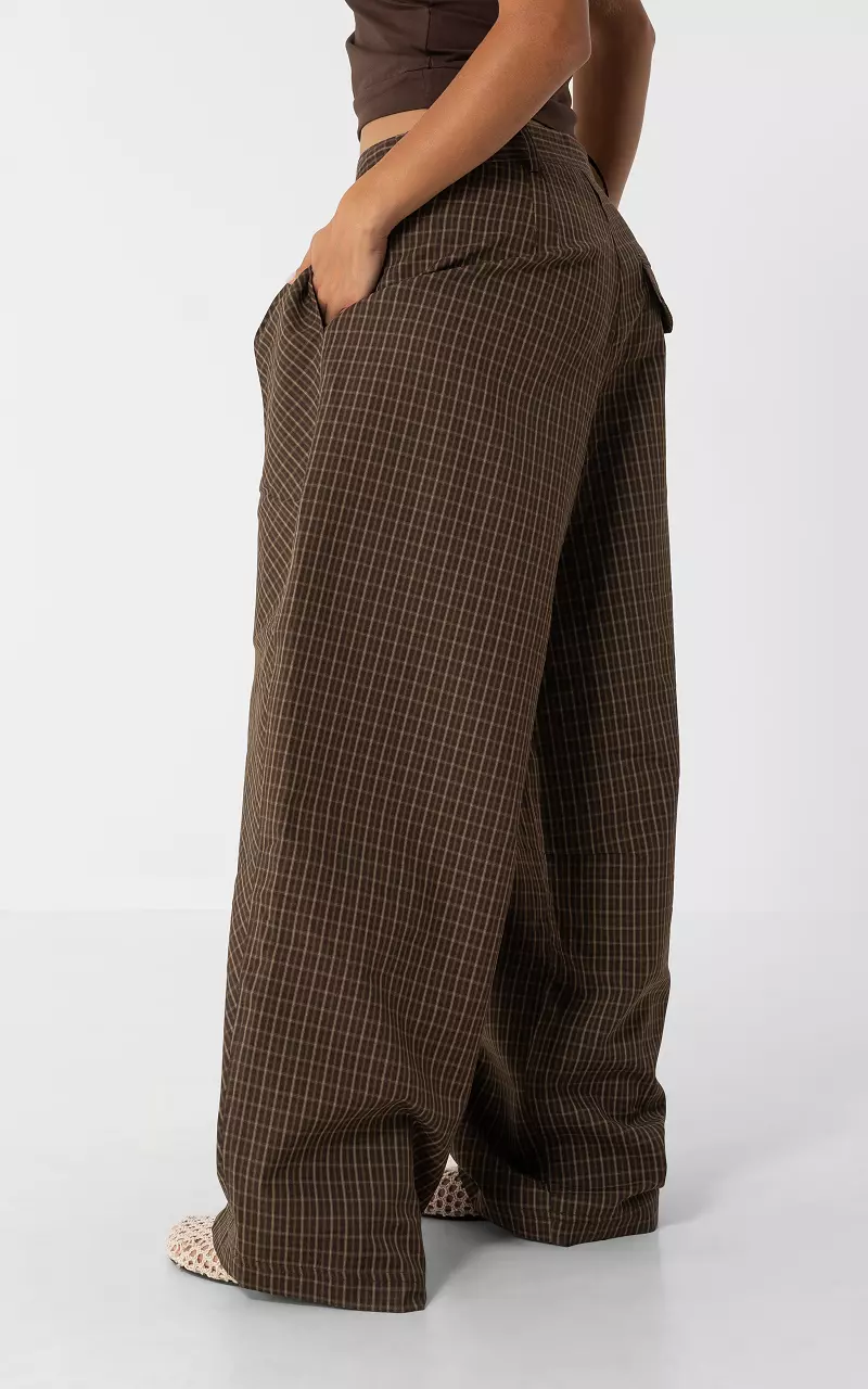 Karierte Hose Braun Beige