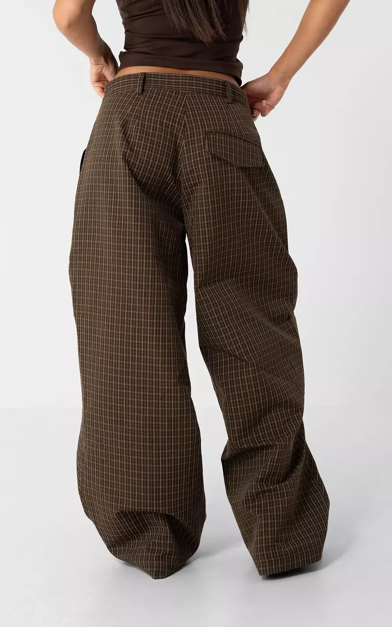 Karierte Hose Braun Beige
