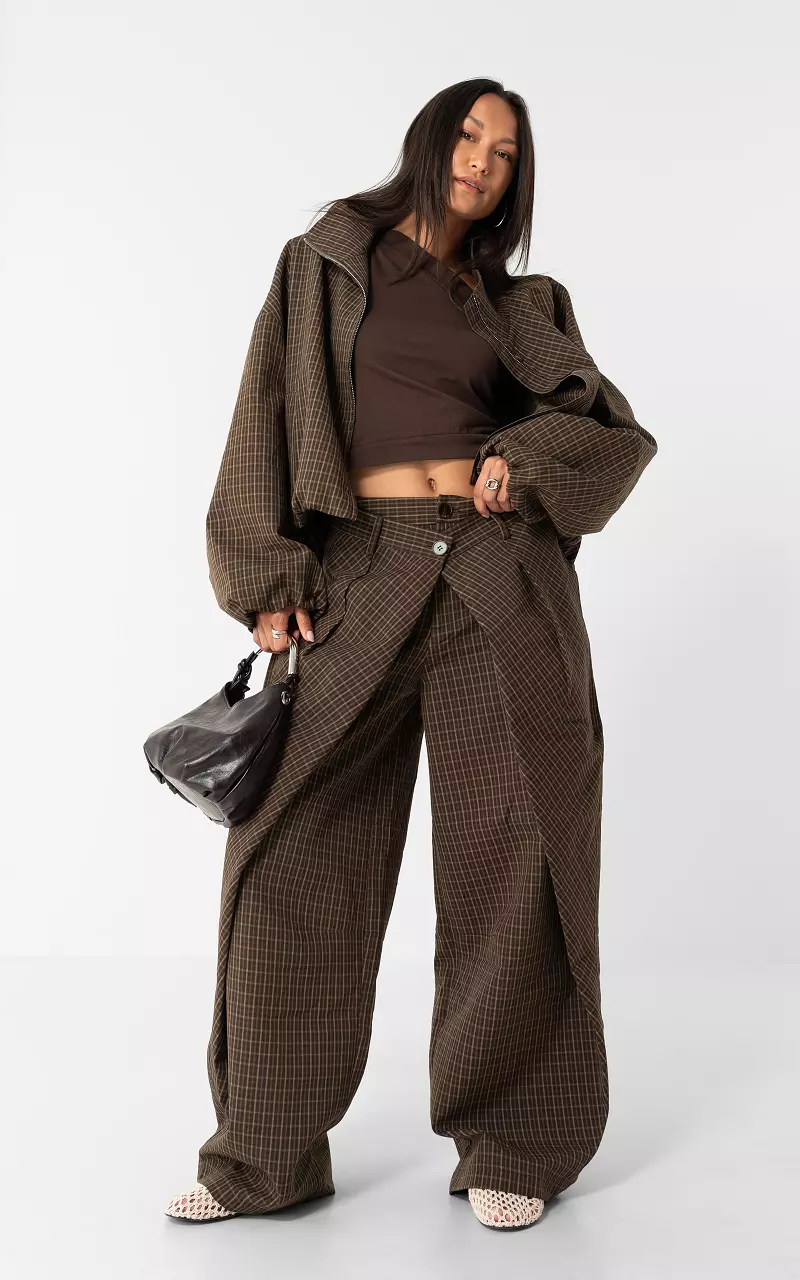 Karierte Hose Braun Beige